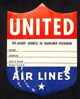 United Air Lines Mainliner Passenger Shield Gum Airline Label 4"