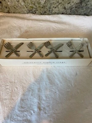 Servilleteros Anillos Tenedor y Cuchillo Pier 1 Importaciones Nuevo Foto 1 de 4