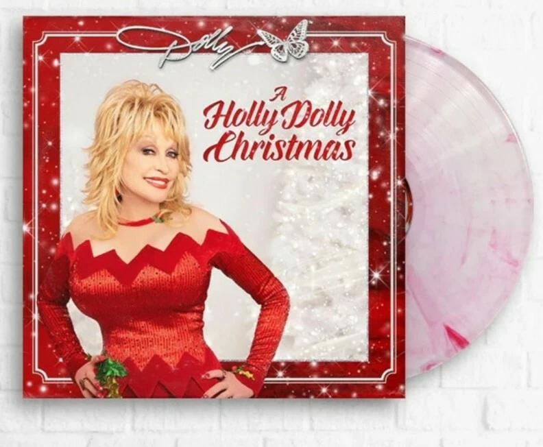 DOLLY PARTON Holly Christmas Magnolia Record Club Exclusive Peppermint Vinyl LP - Image 1 of 1