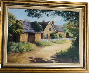 Original Oil Painting “Cotswold” England By Australian Artist Nadine Lovell 1987 - Picture 1 of 8