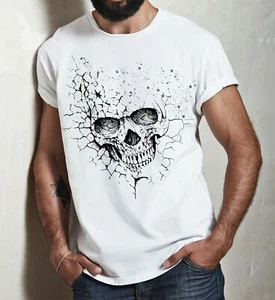 Skull Shirts for Men Tshirt Cool Reaper Face Vintage Skull 3D Skull T-shirt - Picture 1 of 7