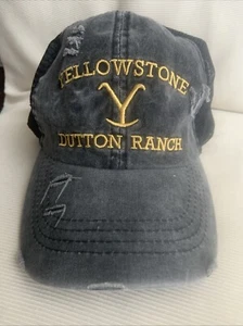 Yellowstone Dutton Ranch Womens Distressed Trucker Mesh Hat with Strap Back - Picture 1 of 6