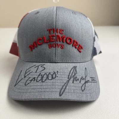 "THE MCLEMORE BOYS" American Flag Hat ' LET'S GOOOO' Signed By John McLemore II - Image 1 of 4
