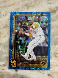 Manny Machado 2025 Topps Chrome Blue Lava Refractor #100/150 San Diego Padres - Picture 1 of 2