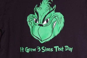 Grunt Style Grinch Christmas Black Tee Shirt Mens Large - Picture 1 of 4