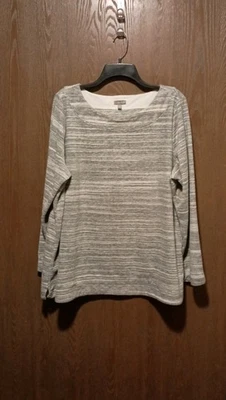 Talbot's Women's Sweatshirt 2X Gray Blend Terry Material Scoop Neck Long Sleeve  - Image 1 of 4