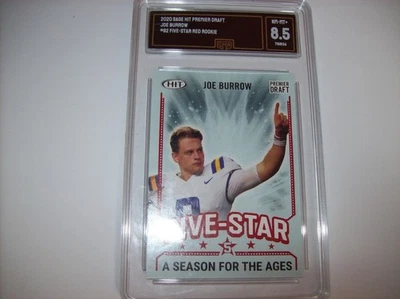 Joe Burrow Five Star Red Parallel 2020 Sage Hit Premier Draft #92 GMA Graded 8.5 - Image 1 of 4