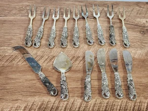 Arthur Court Servizio Forchetta Coltello Formaggio Placcato Argento 15 Pezzi  - Foto 1 di 8