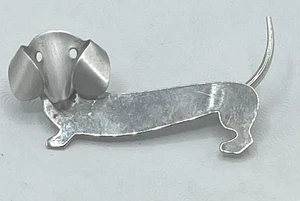 Vintage Beau Sterling Silver Weiner Dachshund Dog Brooch Pin 925 k9 - Picture 1 of 10