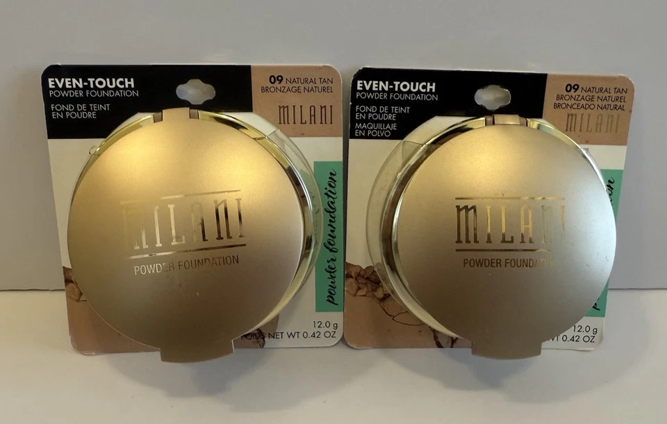 Milani Even Touch Powder Foundation 09 Natural Tan Combined