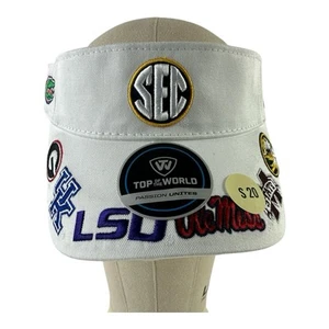 Top of the World SEC Fútbol 14 Equipo Visera Gorra Correa Ajustable Blanco NCAA - Imagen 1 de 6