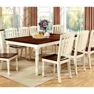 Furniture of America Gossling Farmhouse Wood Extendable Dining Table in White - Picture 1 of 5