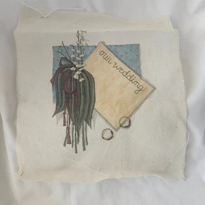 Our Wedding Hand Painted Needlepoint Canvas Vintage 6x8 24ct B39 - Picture 1 of 7