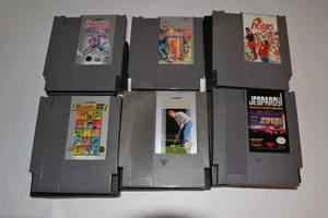 Lot Of 6 Nintendo NES Games California Games Track/field Hoops Golf Jeopardy - Picture 1 of 13