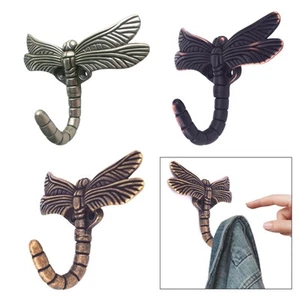 Dragonfly Hook Brass Decorative Coat Hook Wall Mount for Jewelry Keys Purse - Picture 1 of 21