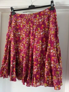 Falda Boho Kushi Rosa Floral Algodón Indio Talla 16 En muy buena condición - Imagen 1 de 6
