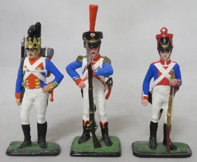 (3) Soldados Miniatura Metal Guardia Francesa Napoleónica 54mm (EX) Pintados Foto 1 de 4