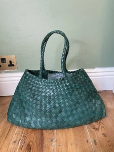Dragon Diffusion Hand Woven Leather Shoulder Bag Green - Picture 1 of 22