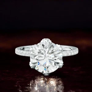 950 Platinum Engagement Ring Semi Mount 0.50 Carat Round Cut Diamond Setting - Picture 1 of 8