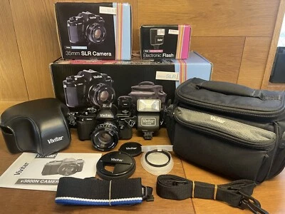 Top Mint Vivitar V3800N Film Camera Pentax K Mount & Accessory Kit From Japan - Image 1 of 4