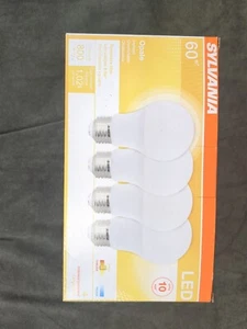 Sylvania LED 8.5W  A19 73888-9 LED8.5A19/F/827/10YV/RP4 QTY 4 Bulbs New in Box - Picture 1 of 3