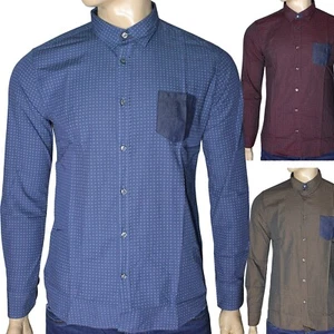 camicia uomo slim fit manica lunga Fantasia 100% cotone KLIXS JEANS - Foto 1 di 11