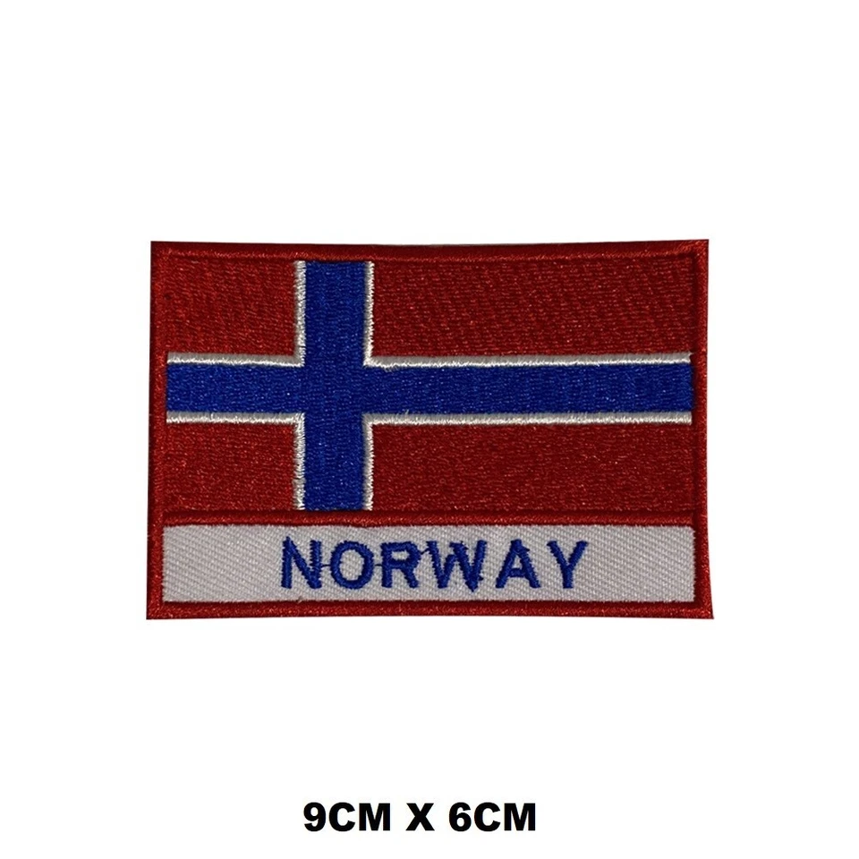 Norway Country Flag Embroidered Patch Iron/Sew On Patch For Clothes - Image 1 of 1