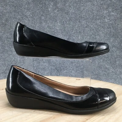 LifeStride Shoes Womens 9.5M Ilara Slip On Wedge Loafer Pumps Black Faux Leather - Image 1 of 4