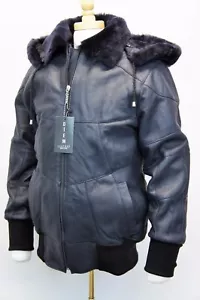 CHARCOAL 100% GENUINE SHEEPSKIN SHEARLING LEATHER BOYS KIDS CHILDREN JACKET COAT - Picture 1 of 12