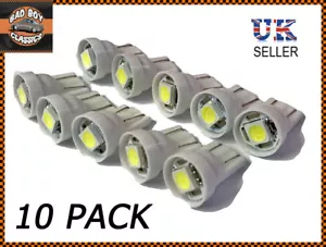 Classic Car White LED 501 T10 W5W Sidelight Interior Bulbs x10 - Picture 1 of 1