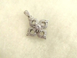 Judith Ripka Sterling Silver & Simulated Diamond Floral Design Enhancer - Picture 1 of 9