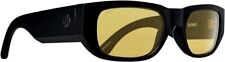 SPY Optics Genre Oval Acetate Designer Sunglasses Matte Black/Happy Yellow 54 mm