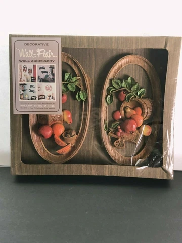 NOS 1975 MILLER STUDIO Baskets FRUIT for Kitchen Wall Decor in Original Box Cover
