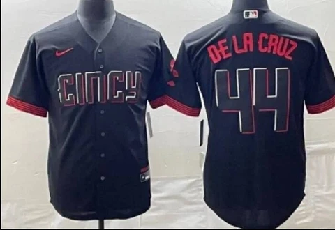 De La Cruz SIZE LARGE Cincinnati Reds Cool Base Stitched Jersey City Connection! Cover