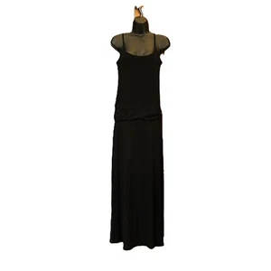 Toad & Co Small Long Island Maxi Dress Black Spaghetti Straps Gypsy Ruched - Picture 1 of 10