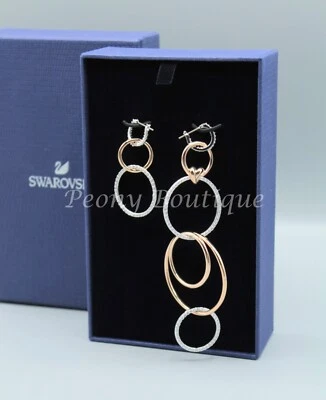 Brincos de amor de coração ao longo da vida Swarovski 5520652 moda prata ouro rosa - Imagem 1 de 4