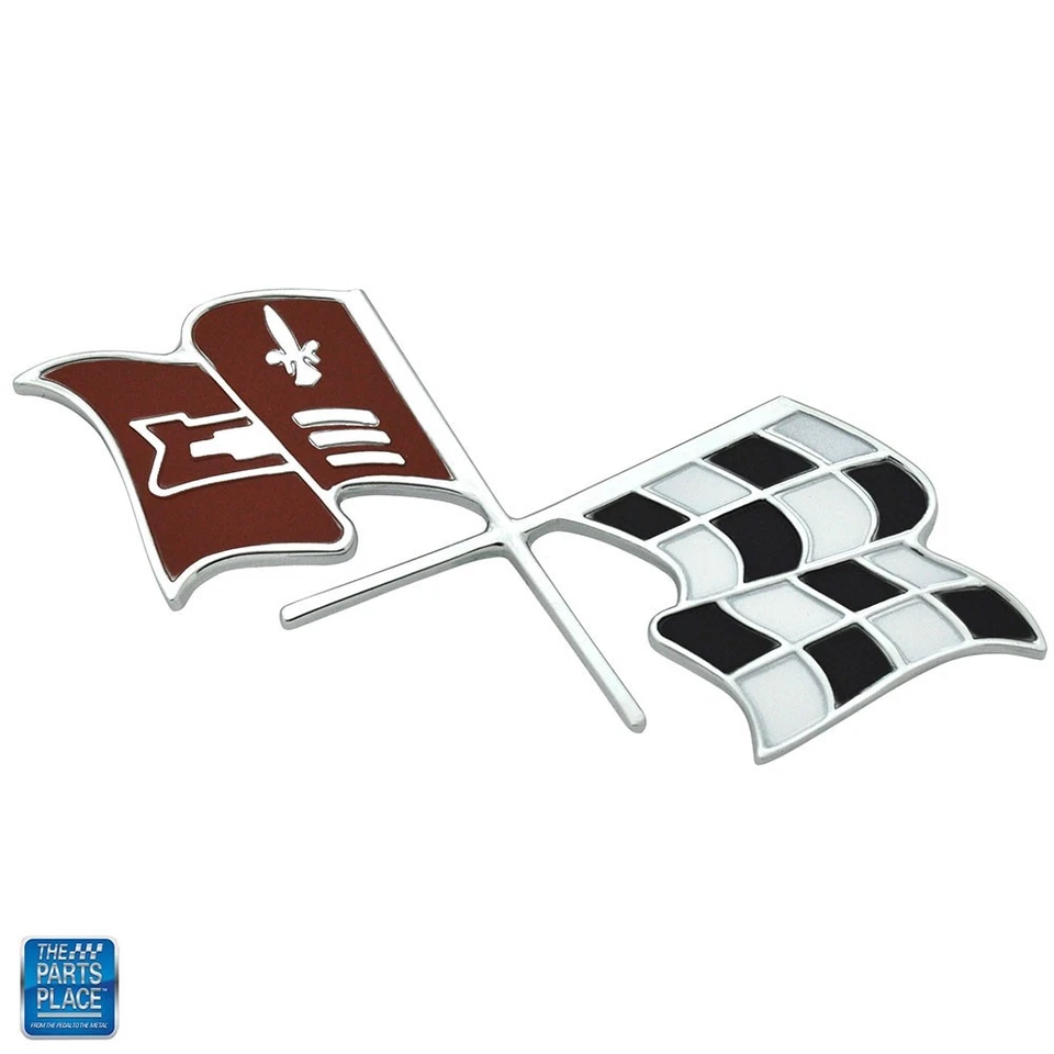 Chevrolet 1960 tamaño completo y El Camino bandera cruzada emblema maletero 348 V-8 cada uno Foto 1 de 1