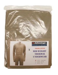 Ropa interior térmica MidWeight cuello redondo manga larga camisa pequeña tostada 499 top coyote - Imagen 1 de 6