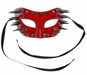 Spiked Red Half (unisex) Phantom Mask Halloween Unisex Masquerade Mask - Picture 1 of 1