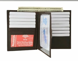 RFID Blocking Brown Bifold Hipster Multi Credit Card ID Holder Leather Wallet - Picture 1 of 8