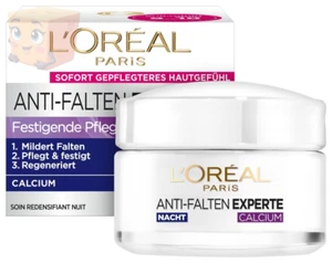 L'Oréal Anti-Falten Experte 55+ Nachtcreme 50 ml – Calcium, strafft & pflegt - Bild 1 von 6