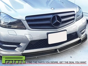 V Style Carbon Fiber Front Lip for 2012+ W204 C250 C300 C350 Sedan Coupe - Bild 1 von 3