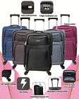 Expandable Suitcase 20" Small 24" Medium Quality Luggage Soft Smart 4 Wheels
