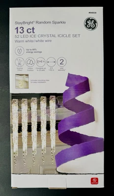 通用电气 StayBright 随机闪耀 52 LED 冰水晶冰球灯套装 13 克拉暖白色 — 第 1/4 张图片