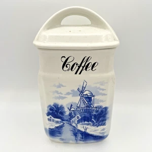 C.A.W. Germany INGE - Blue White Delft Style Windmill - Coffee Jar Container - Picture 1 of 10