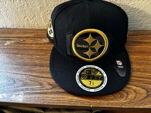 steelers fitted hat 7 1/4 - Picture 1 of 5