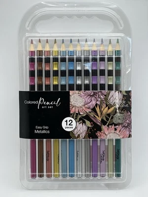 Lápices de colores metálicos creativos hechos a sí mismos 12 unidades metálicos de fácil agarre nuevos en caja Foto 1 de 4