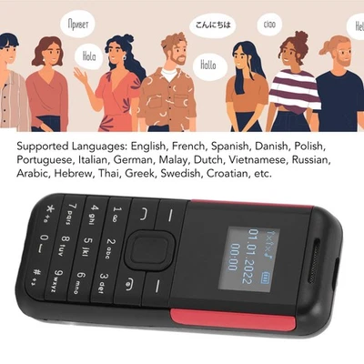 (Schwarz Rot) Mini-Smartphone Das kleinste Miniatur-Telefon der Welt 2G - Bild 1 von 4