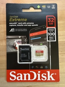 SanDisk Extreme 32GB Micro SD V30 microSDHC Memory Card - SDSQXAF-032G-GN6MA - Photo 1 sur 1