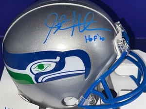 STEVE HUTCHINSON SEATTLE SEAHAWKS HOF 20 JSA AUTHENTICATED THROWBACK SIGNED MINI - Picture 1 of 2
